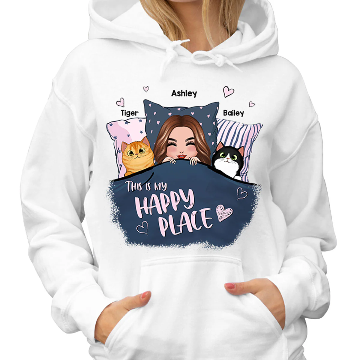 This Is My Happy Place Cat Mom Personalized Shirt - Image 4