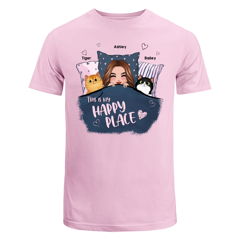 This Is My Happy Place Cat Mom Personalized Shirt - Image 7