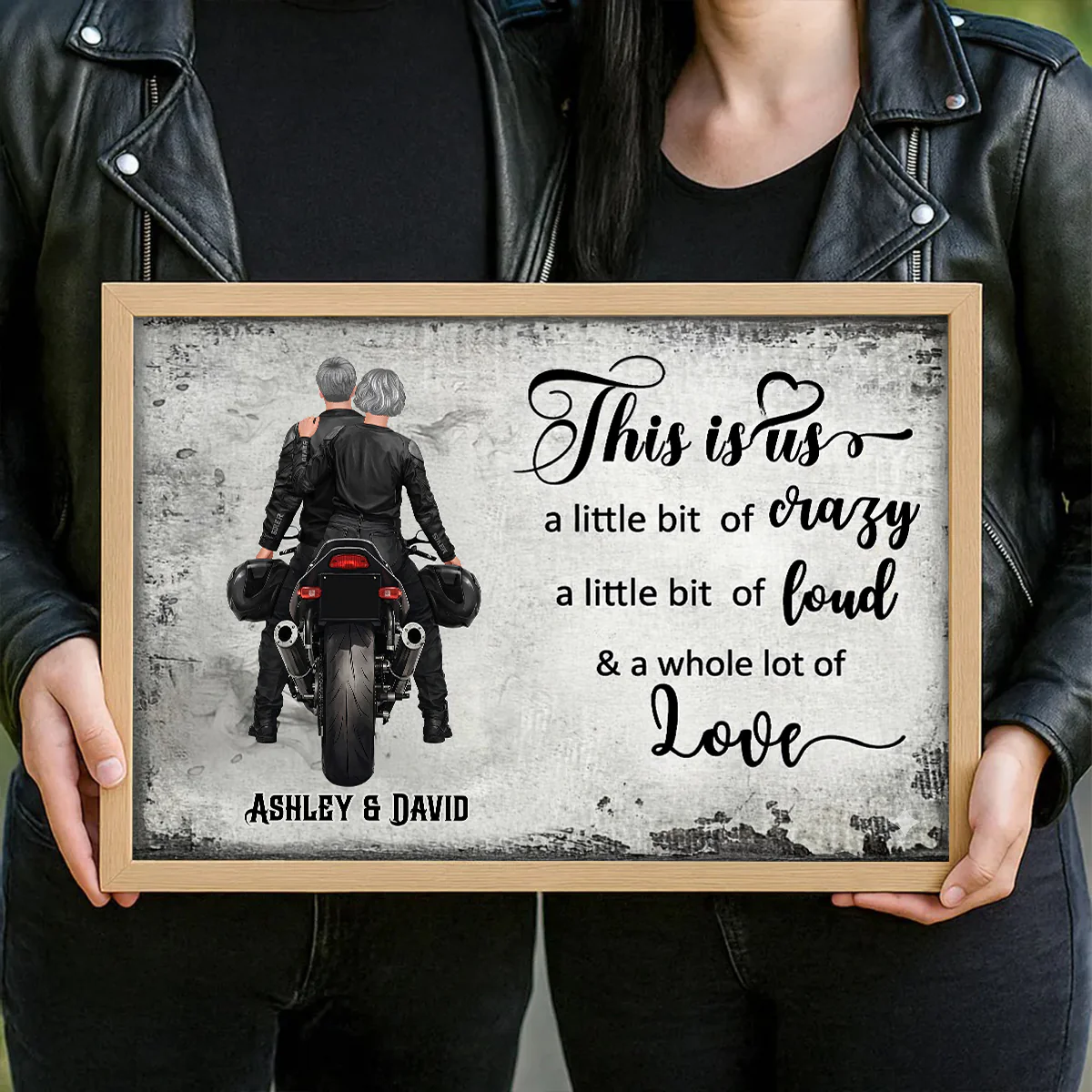 This is Us A Little Bit Crazy A Little Bit Loud Biker Couples - Personalized Poster - Anniversary Gift for him, for her - Image 2