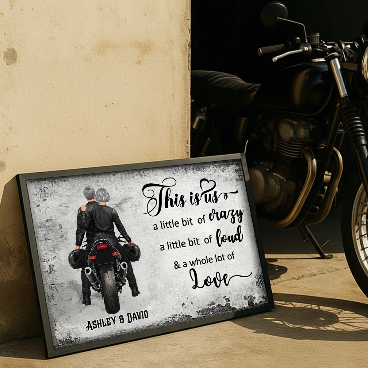 This is Us A Little Bit Crazy A Little Bit Loud Biker Couples - Personalized Poster - Anniversary Gift for him, for her - Image 3