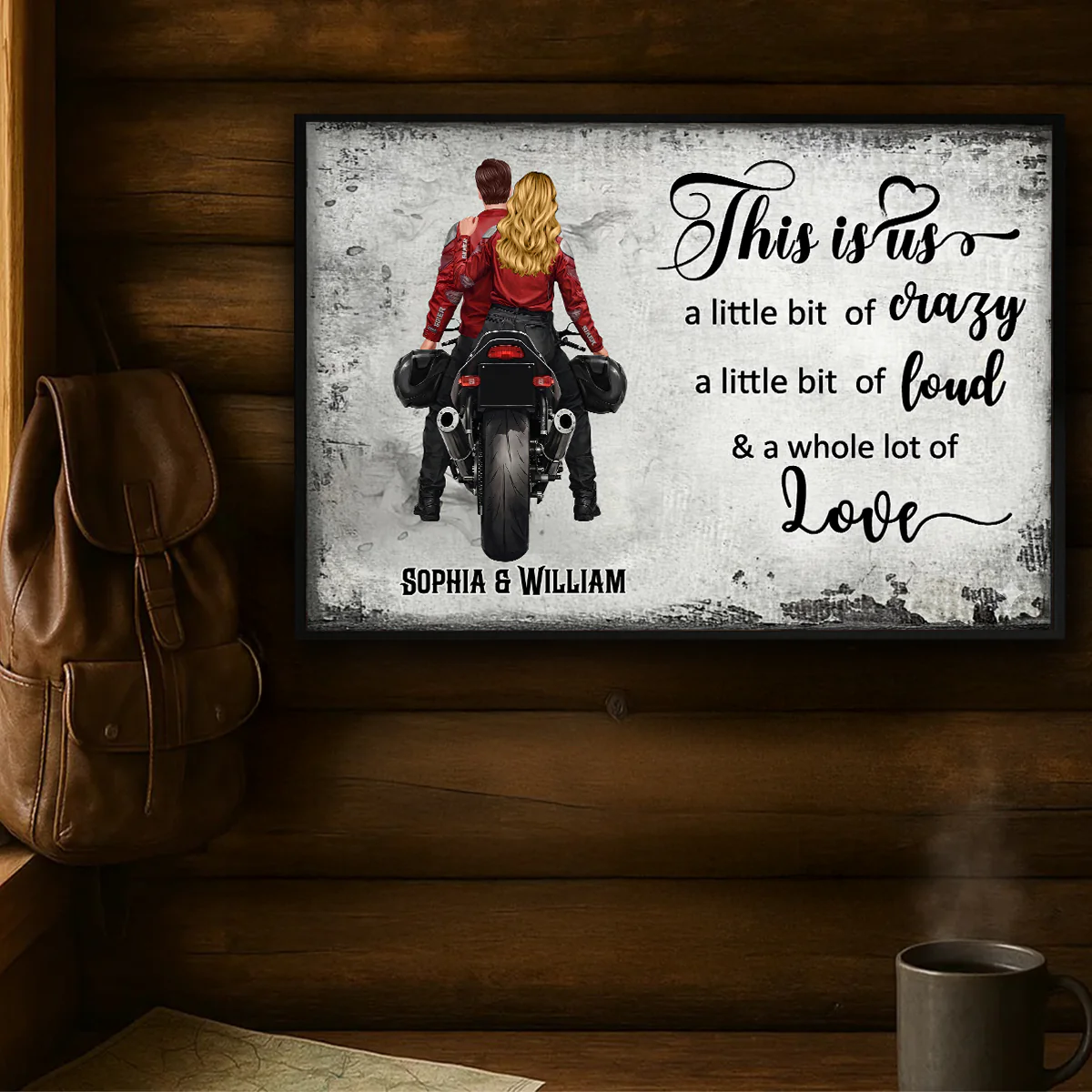This is Us A Little Bit Crazy A Little Bit Loud Biker Couples - Personalized Poster - Anniversary Gift for him, for her - Image 4