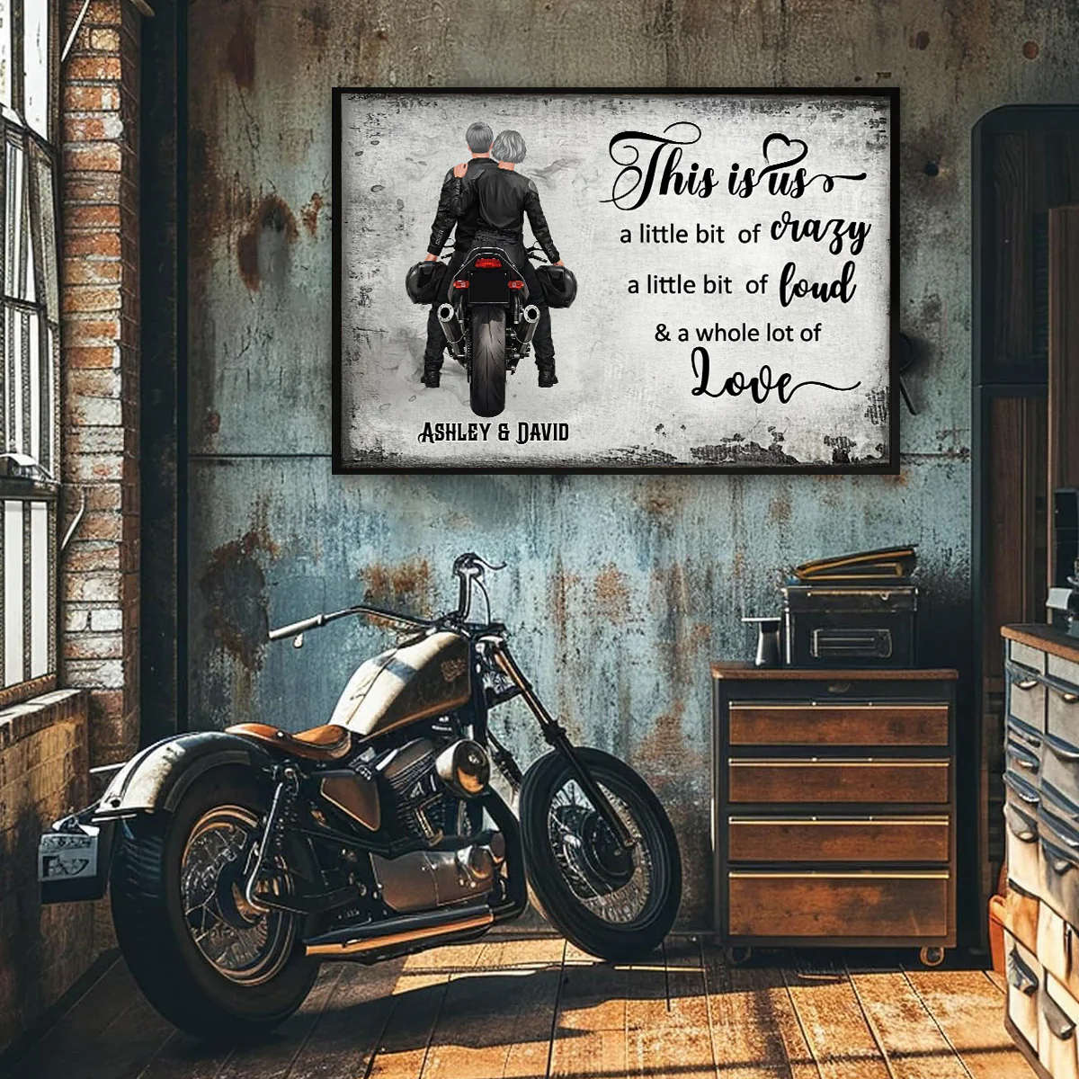 This is Us A Little Bit Crazy A Little Bit Loud Biker Couples - Personalized Poster - Anniversary Gift for him, for her - Image 7