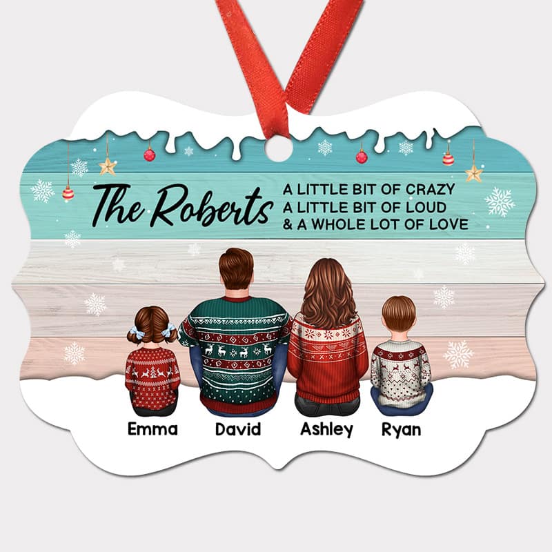 This Is Us Family Back View Christmas Palette Personalized Christmas Ornament