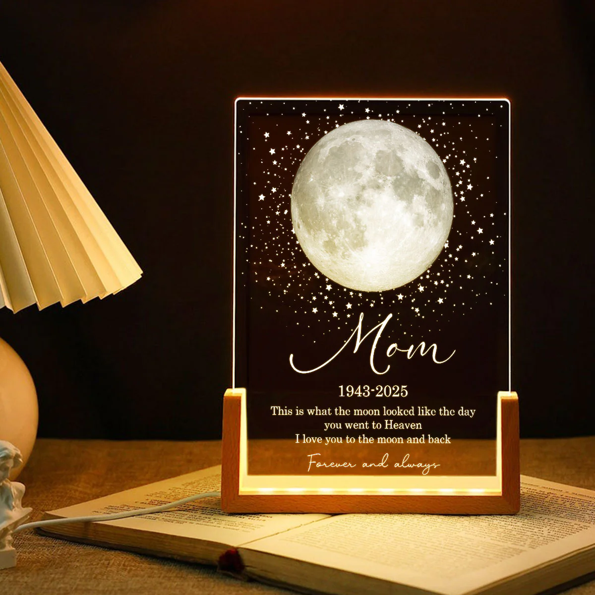 This is What the Moon Look Like the Day You Went to Heaven - Personalized LED Night Light - Heartfelt Memorial Remembrance Keepsake - Image 6