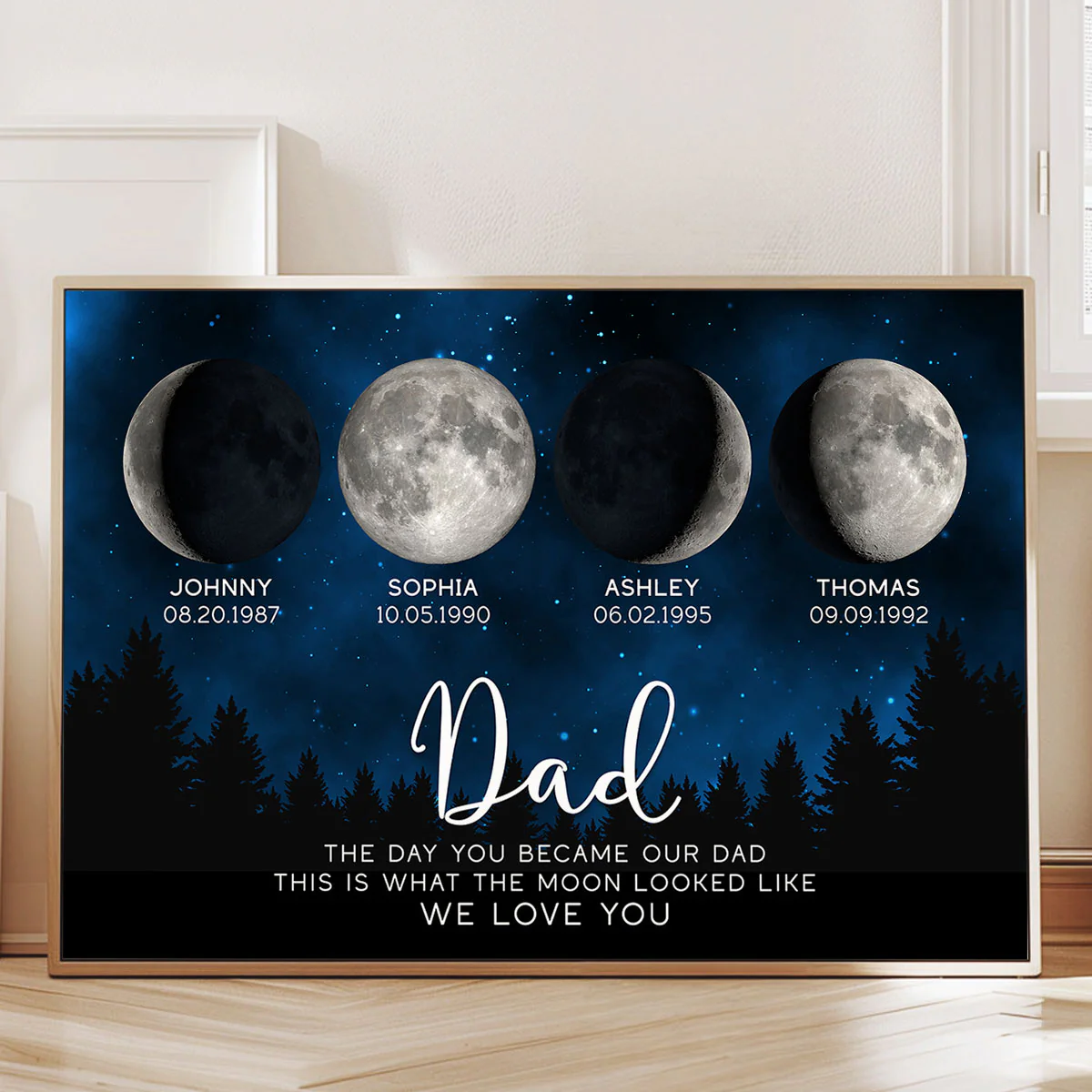 This Is What The Moon Looked Like The Day You Became Dad Grandpa Custom Birth Moon Phase - Personalized Poster