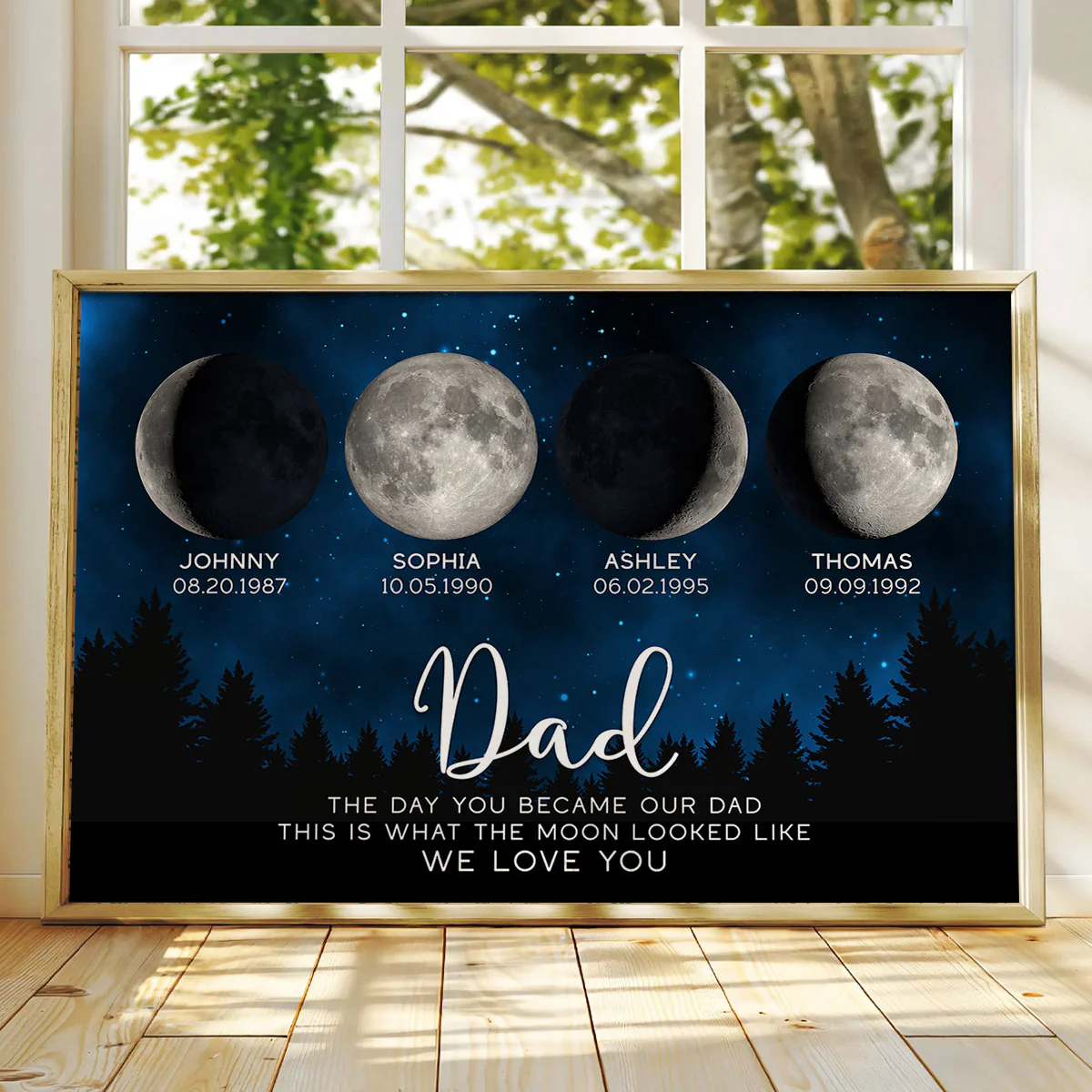 This Is What The Moon Looked Like The Day You Became Dad Grandpa Custom Birth Moon Phase - Personalized Poster - Image 4