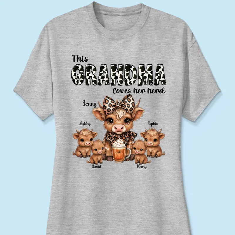 This Mama Grandma Loves Her Herds – Cozy Fall Vibe - Personalized Shirt - Image 23