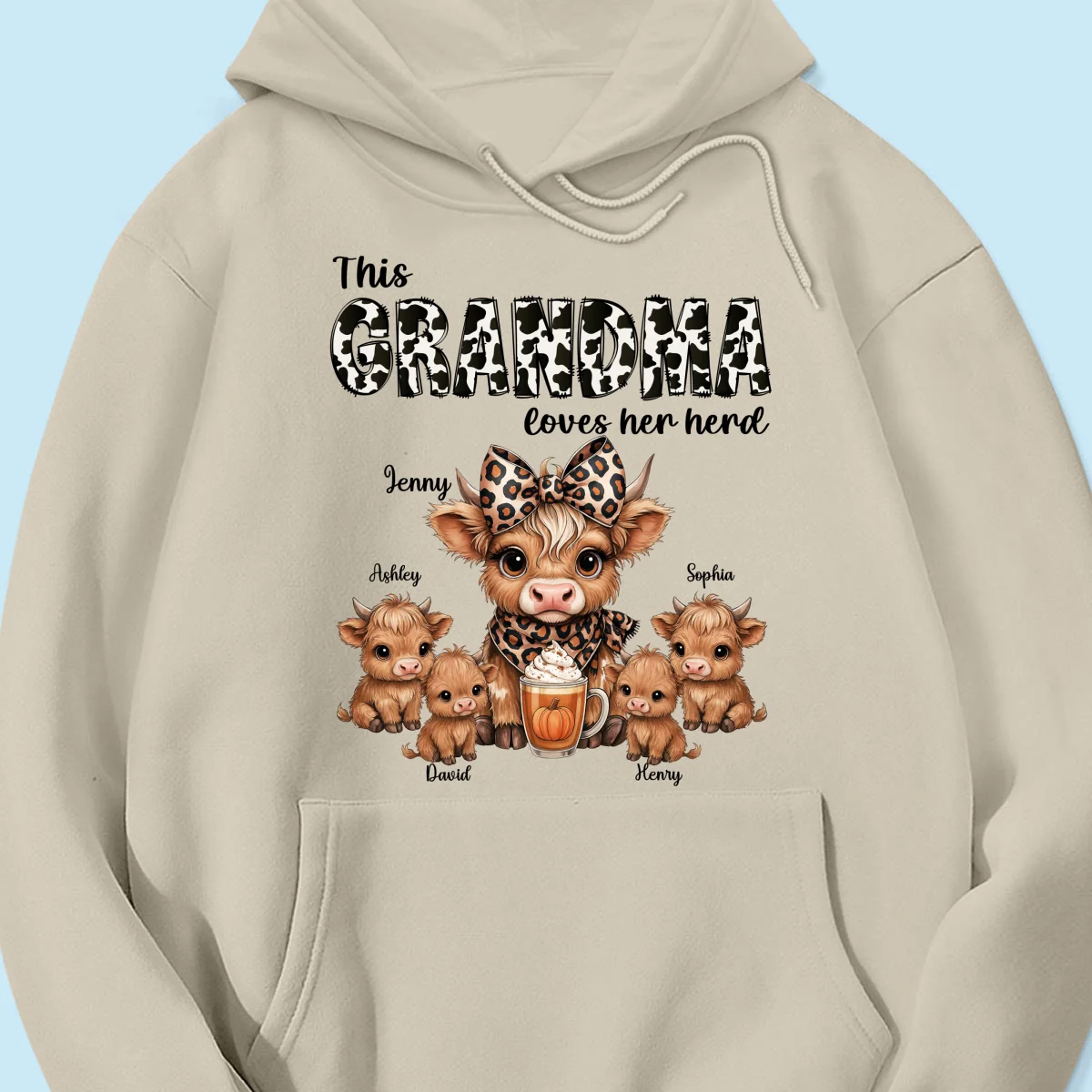 This Mama Grandma Loves Her Herds – Cozy Fall Vibe - Personalized Shirt - Image 28