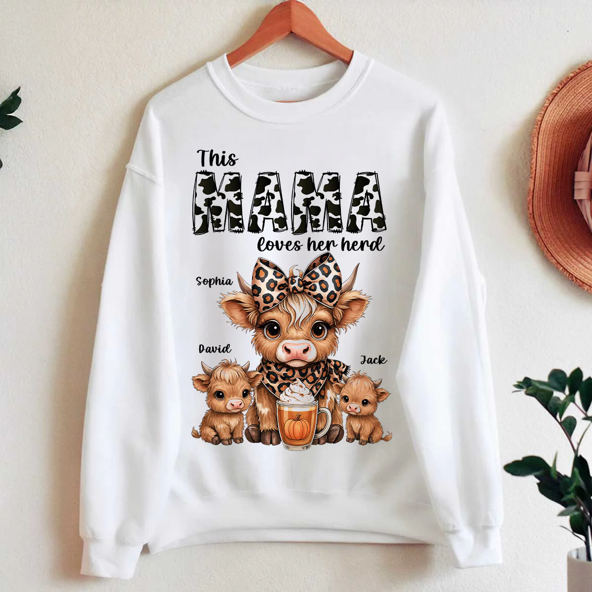 This Mama Grandma Loves Her Herds – Cozy Fall Vibe - Personalized Shirt - Image 4
