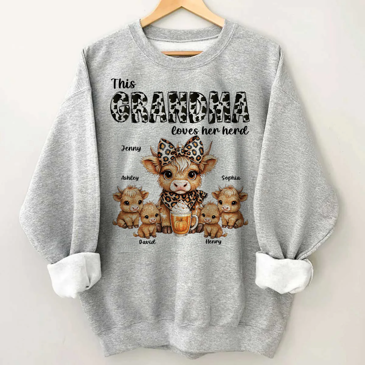 This Mama Grandma Loves Her Herds – Cozy Fall Vibe - Personalized Shirt - Image 9