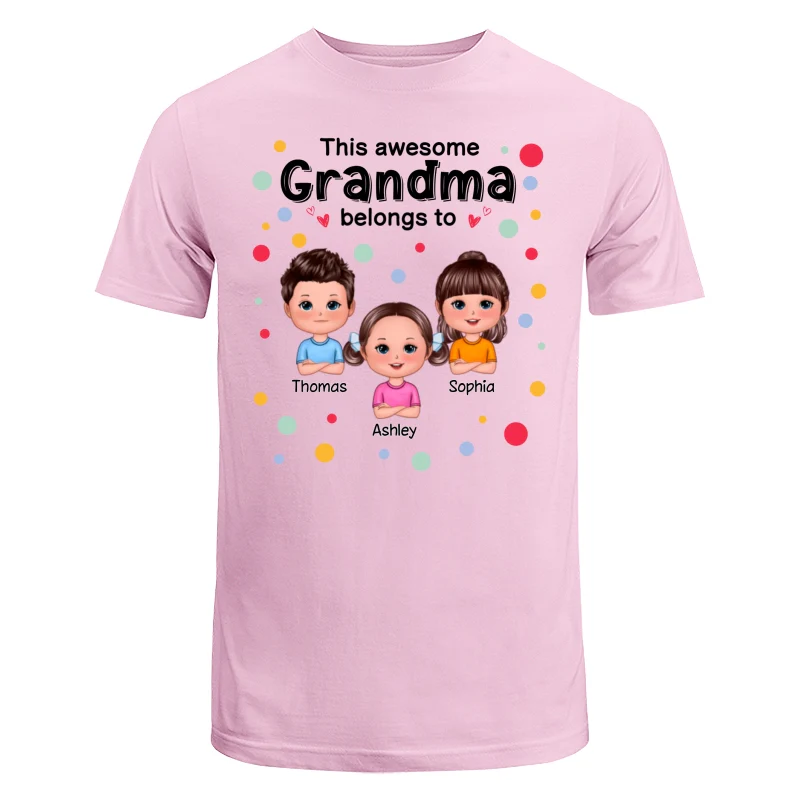 This Mom Grandma Dad Grandpa Belongs To Cute Doll Kids Colorful Dot Personalized Shirt - Image 7