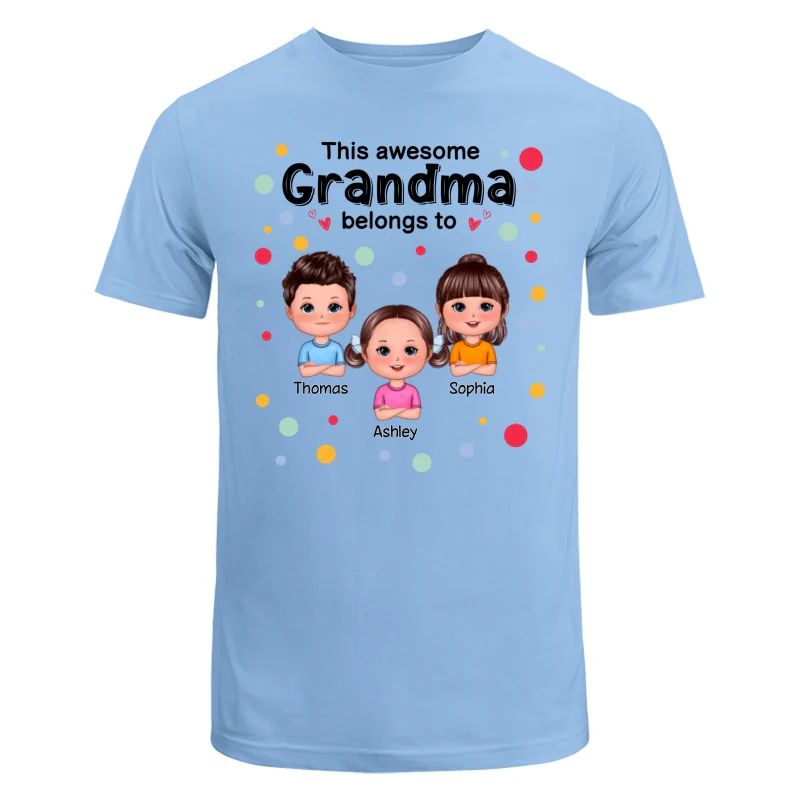 This Mom Grandma Dad Grandpa Belongs To Cute Doll Kids Colorful Dot Personalized Shirt - Image 8