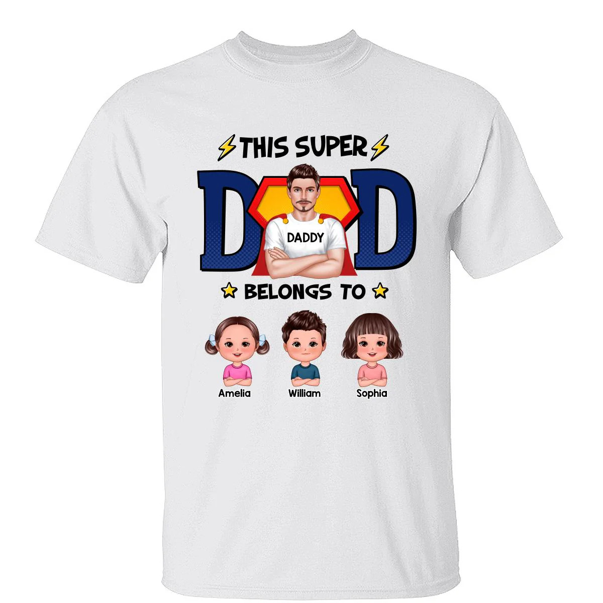 This Super Dad Belongs To Cute Kids Personalized Shirt