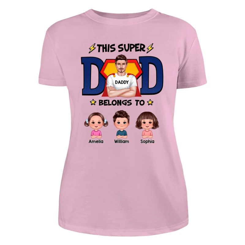 This Super Dad Belongs To Cute Kids Personalized Shirt - Image 11