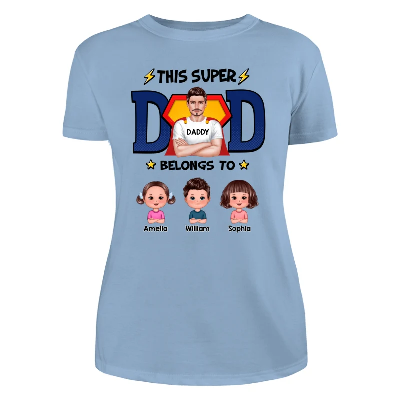 This Super Dad Belongs To Cute Kids Personalized Shirt - Image 12