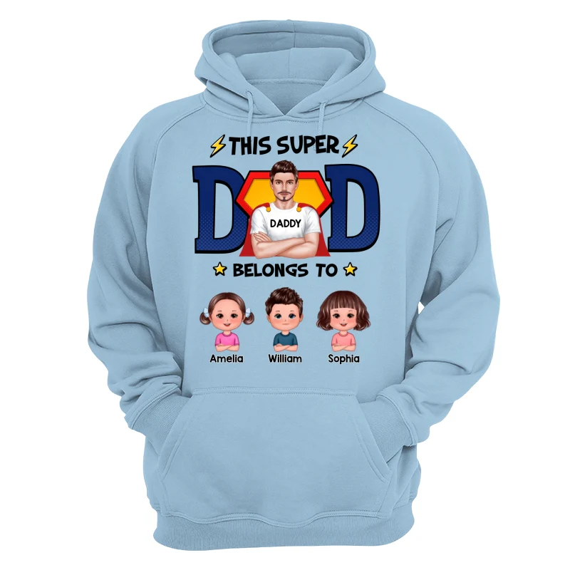 This Super Dad Belongs To Cute Kids Personalized Shirt - Image 16
