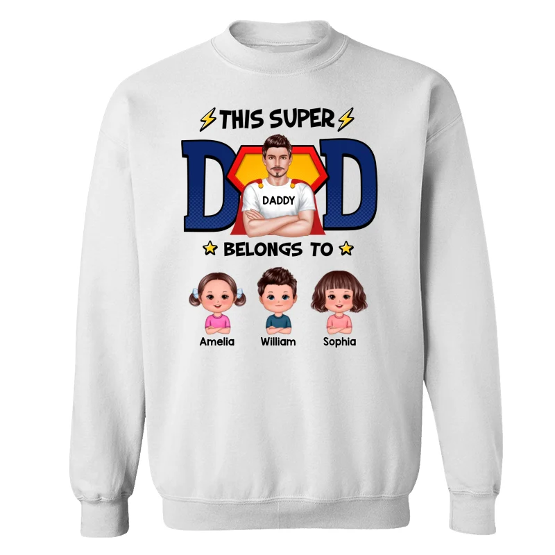 This Super Dad Belongs To Cute Kids Personalized Shirt - Image 17