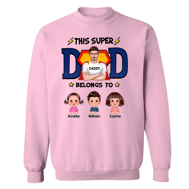 This Super Dad Belongs To Cute Kids Personalized Shirt - Image 19
