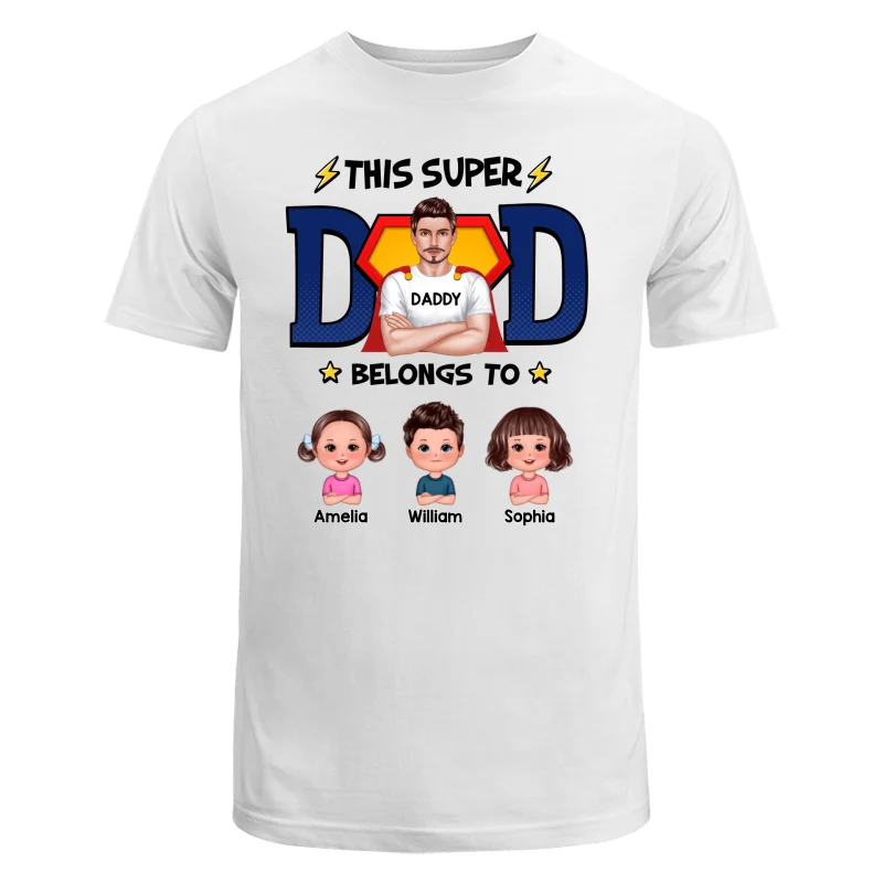 This Super Dad Belongs To Cute Kids Personalized Shirt - Image 5