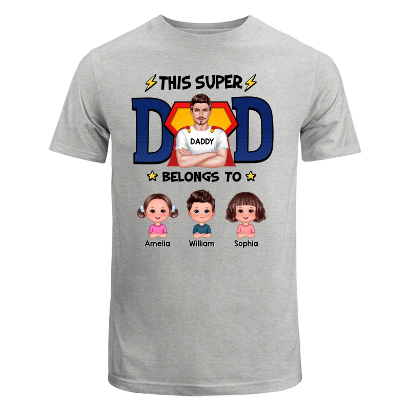 This Super Dad Belongs To Cute Kids Personalized Shirt - Image 6