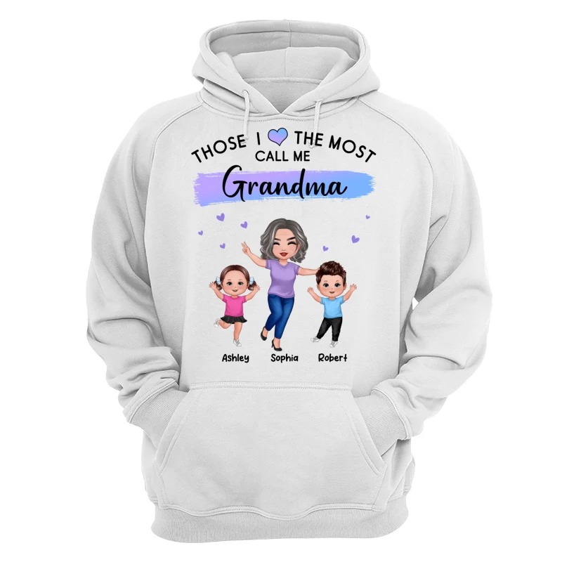 Those I Love The Most Call Me Grandma Doll Grandma & Grandkids Personalized Shirt - Image 13