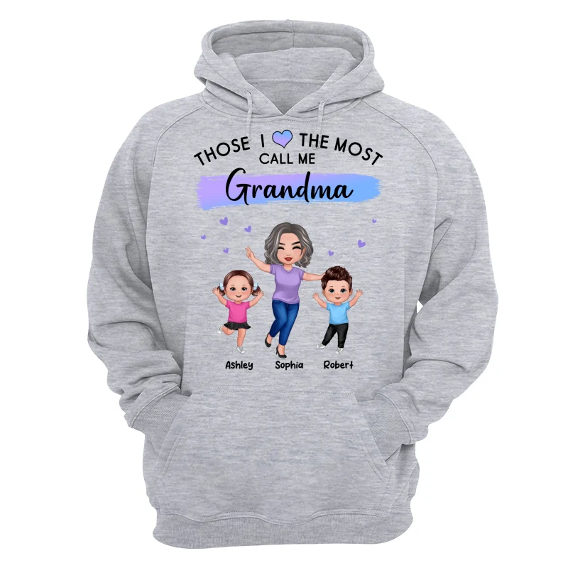 Those I Love The Most Call Me Grandma Doll Grandma & Grandkids Personalized Shirt - Image 14