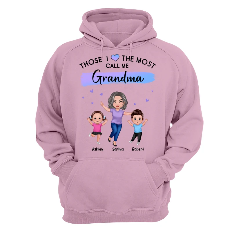 Those I Love The Most Call Me Grandma Doll Grandma & Grandkids Personalized Shirt - Image 15