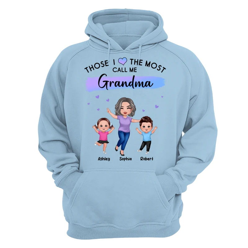Those I Love The Most Call Me Grandma Doll Grandma & Grandkids Personalized Shirt - Image 16