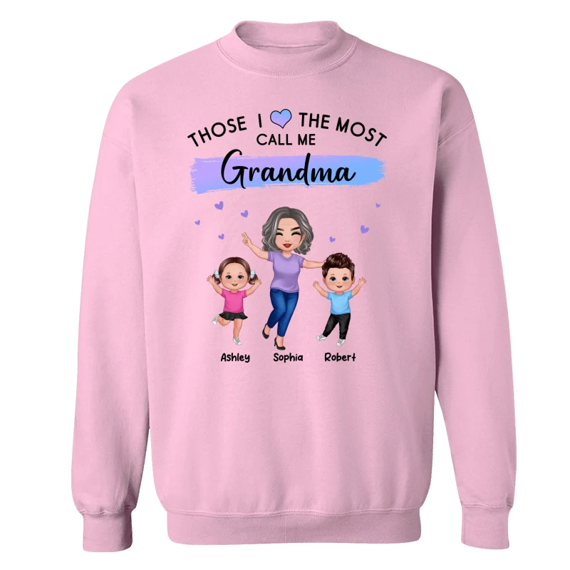 Those I Love The Most Call Me Grandma Doll Grandma & Grandkids Personalized Shirt - Image 19