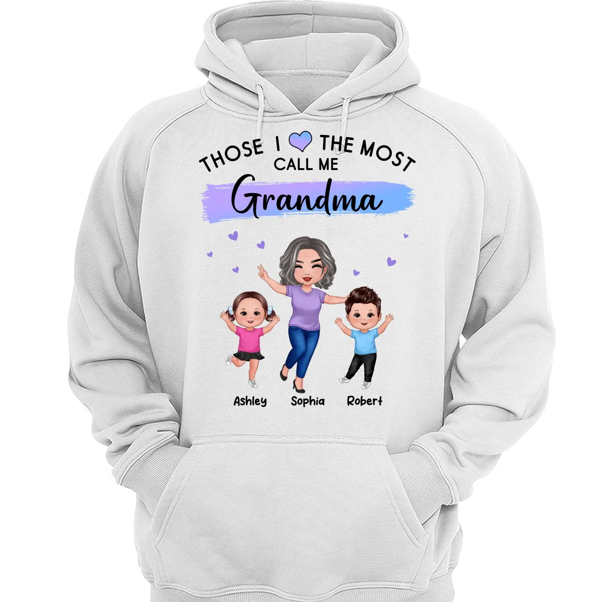 Those I Love The Most Call Me Grandma Doll Grandma & Grandkids Personalized Shirt - Image 3