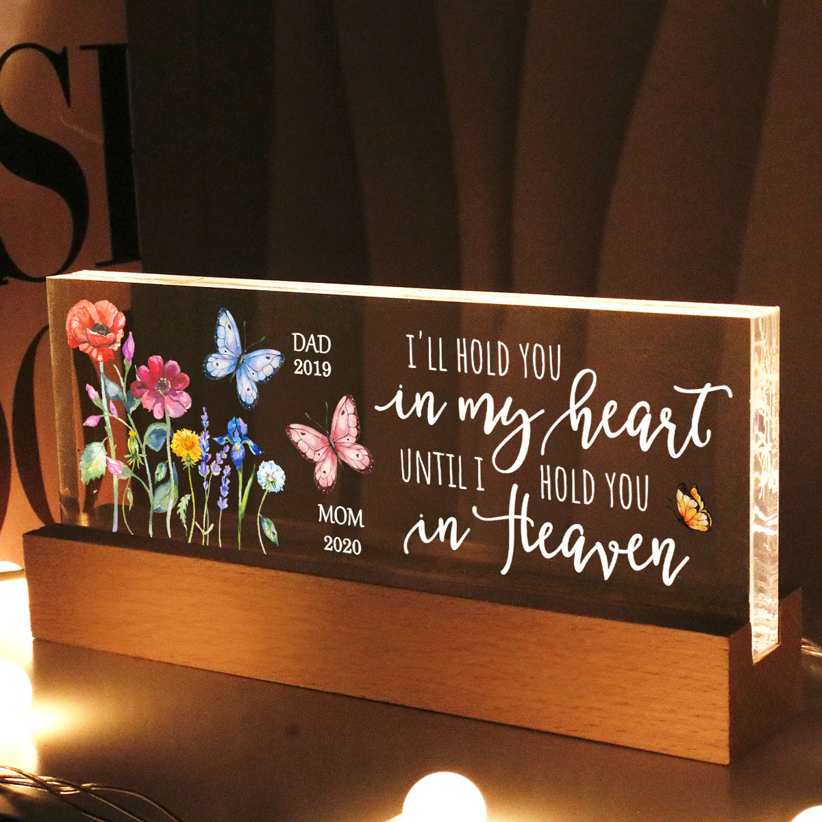 Those We Love Don't Go Away Family Loss Memorial Personalized LED Night Light, Sympathy Christmas Gift, Mom Grandma Dad Grandpa - Image 2
