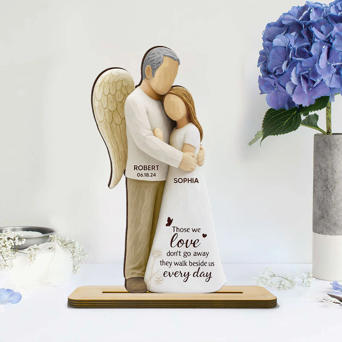 Those We Love Don't Go Away Mom Dad 3D Effect Personalized Standing Wooden Plaque, Sympathy gift, Memorial keepsake - Image 4