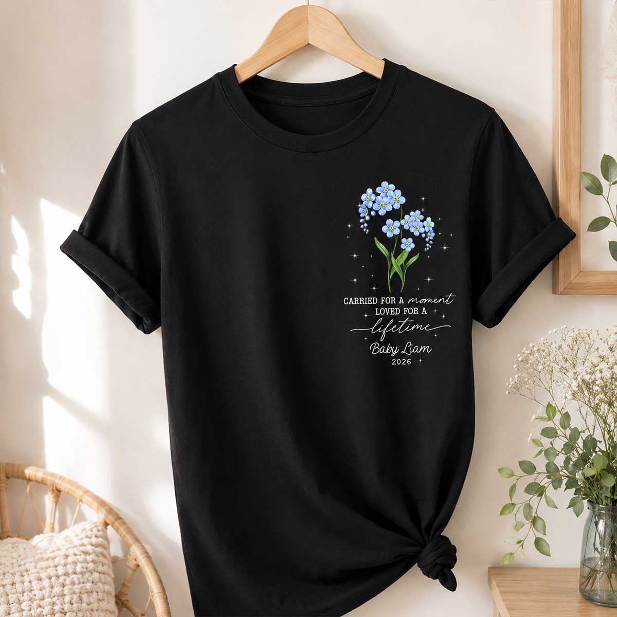 Tiny Bloom Forever - Personalized Shirt - Memorial Sympathy Gift for Baby Loss - Image 2