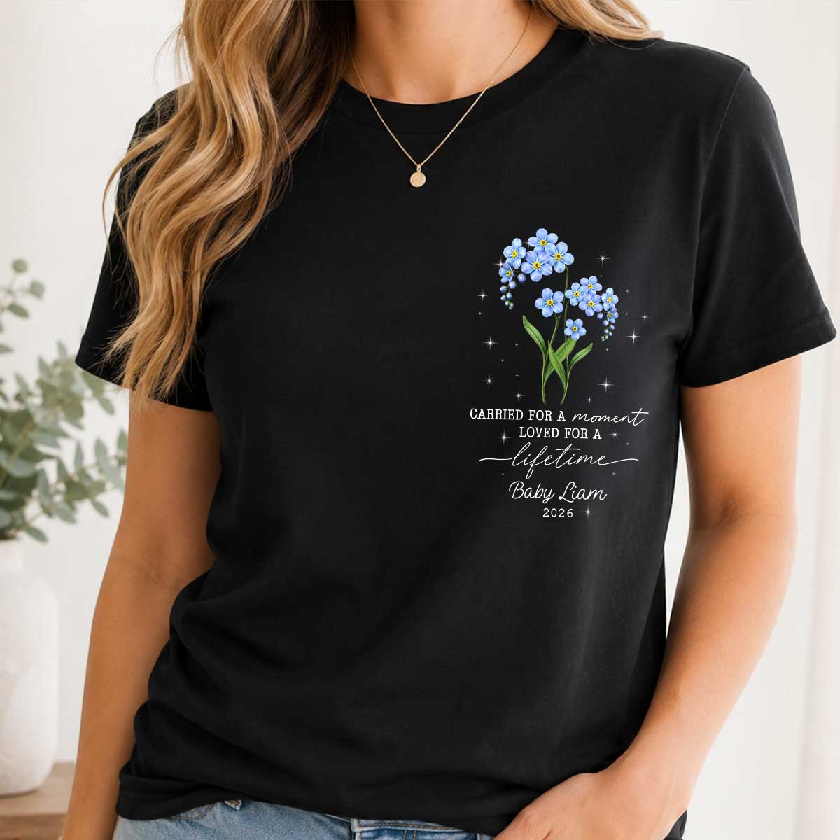Tiny Bloom Forever - Personalized Shirt - Memorial Sympathy Gift for Baby Loss - Image 3