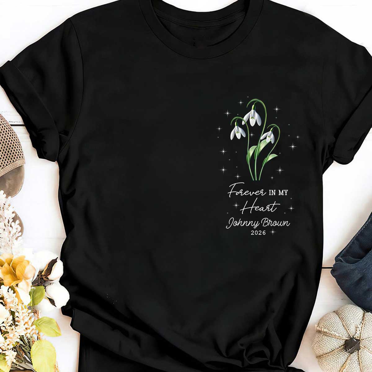 Tiny Bloom Forever - Personalized Shirt - Memorial Sympathy Gift for Baby Loss - Image 4