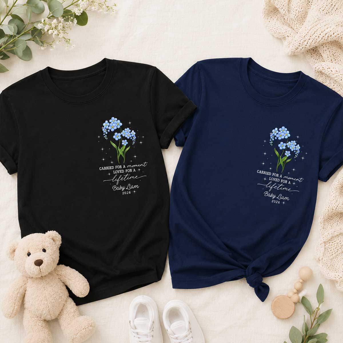 Tiny Bloom Forever - Personalized Shirt - Memorial Sympathy Gift for Baby Loss - Image 5