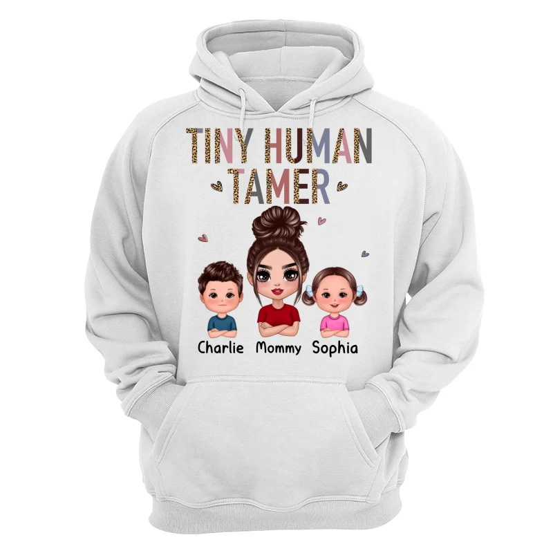 Tiny Human Tamer Doll Mother Kids Leopard Pattern Funny Personalized Shirt - Image 13