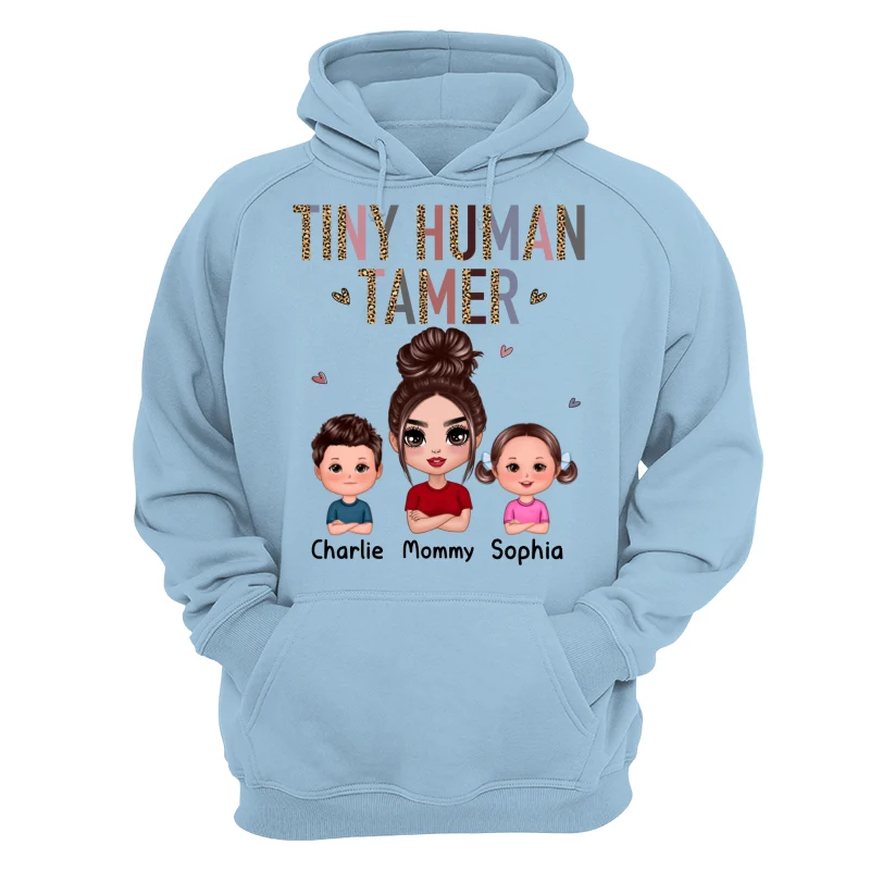 Tiny Human Tamer Doll Mother Kids Leopard Pattern Funny Personalized Shirt - Image 16