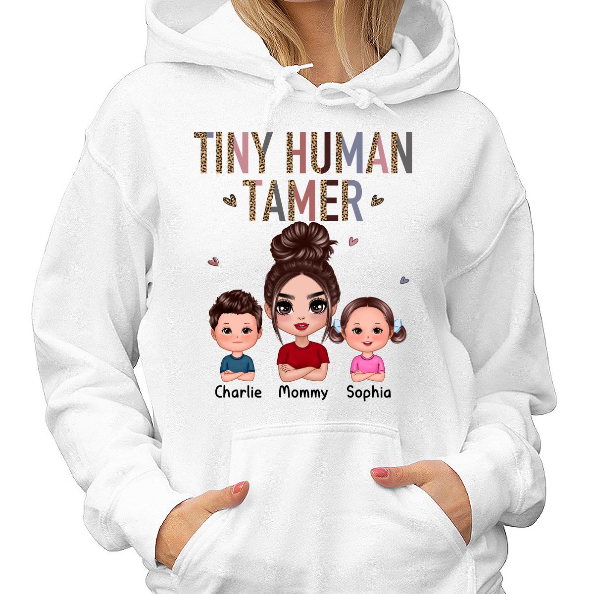 Tiny Human Tamer Doll Mother Kids Leopard Pattern Funny Personalized Shirt - Image 4