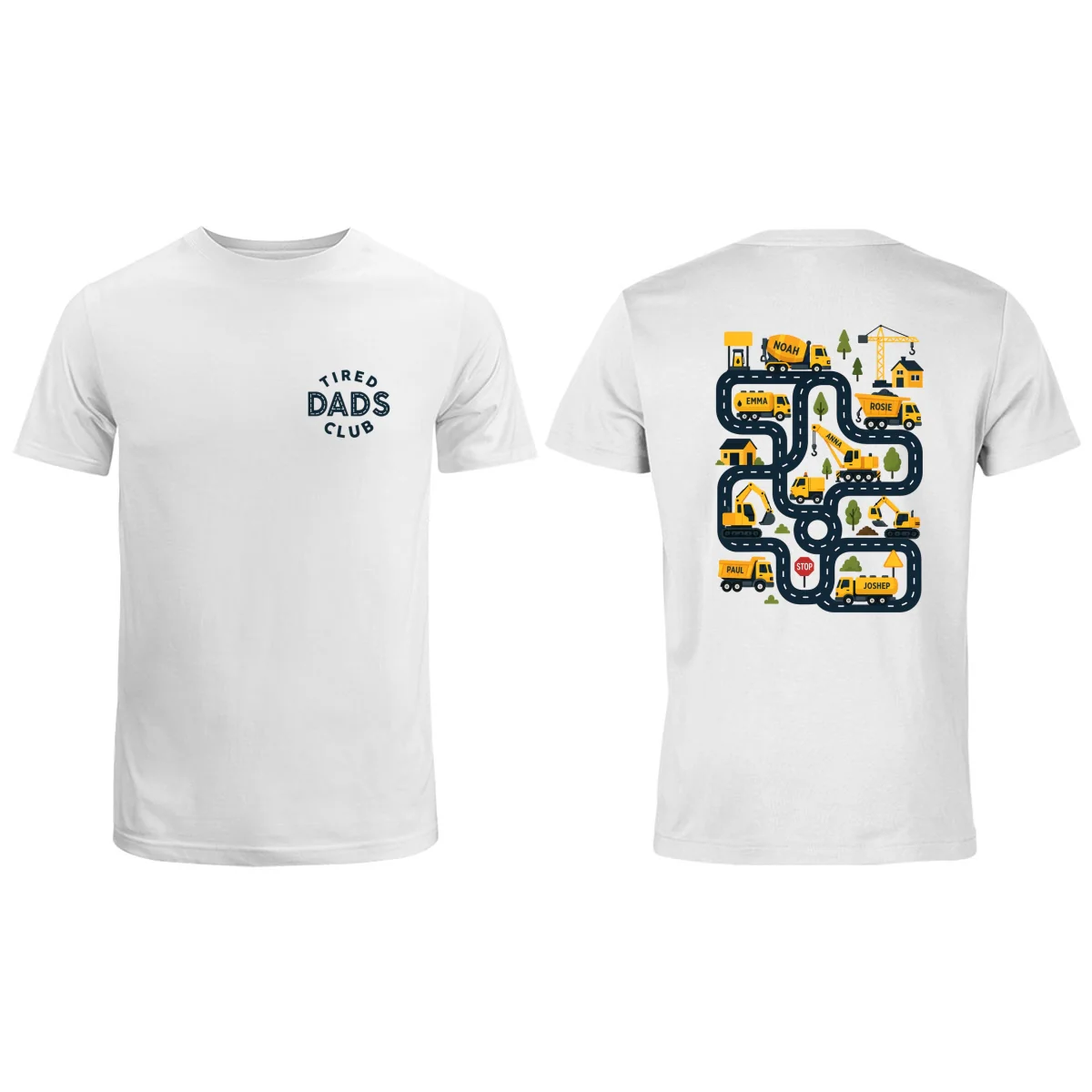 Tired Dads Club Construction Car Track Massage - Personalized Shirt - Funny Father's Day Gift For Dad, Husband - Image 9