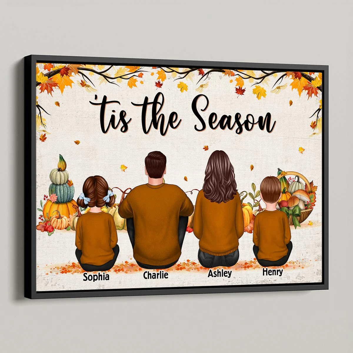 Tis The Season Fall Season Family Sitting Personalized Poster - Image 4