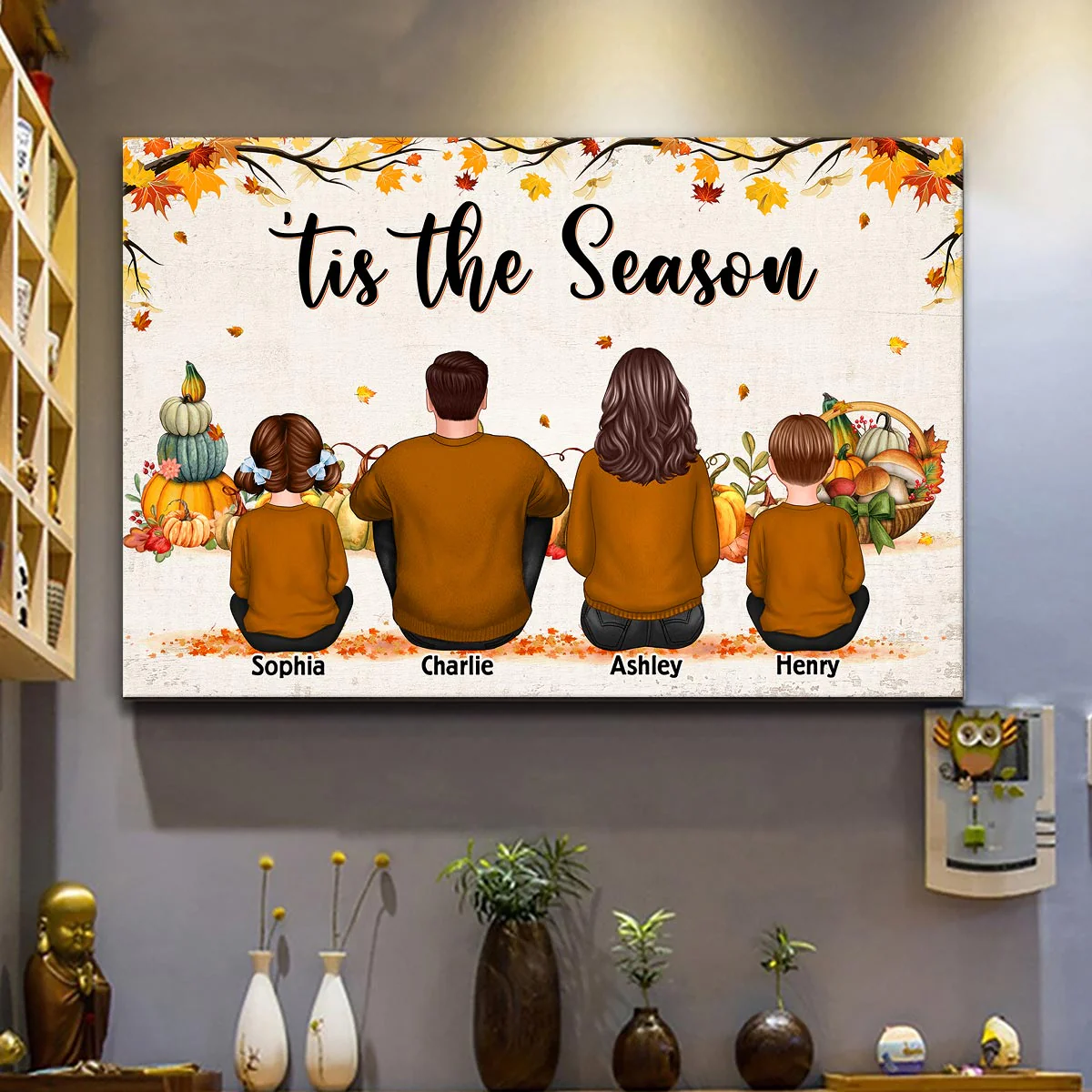 Tis The Season Fall Season Family Sitting Personalized Poster - Image 6
