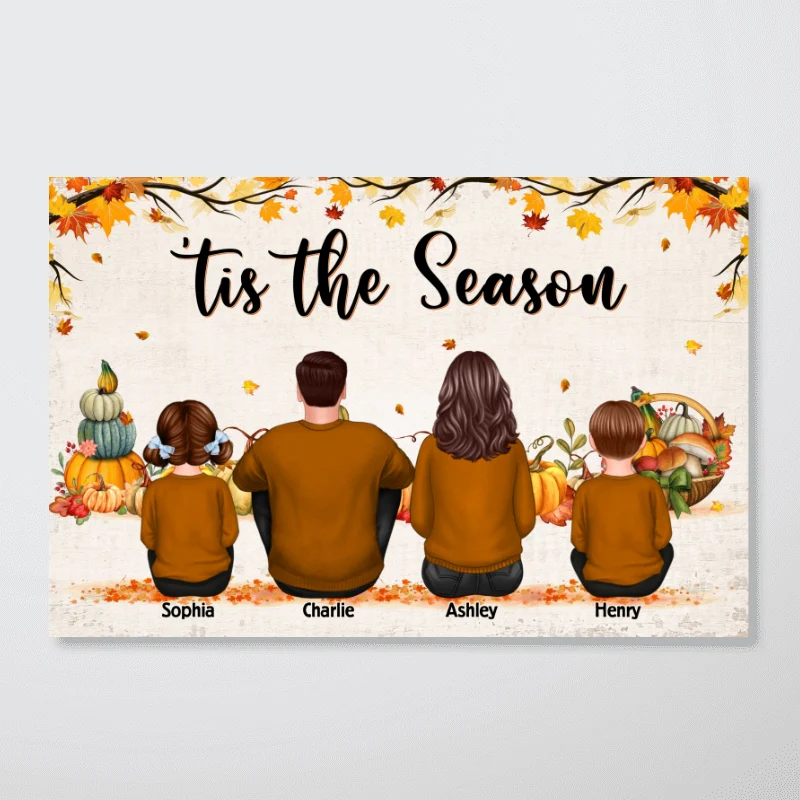Tis The Season Fall Season Family Sitting Personalized Poster - Image 8