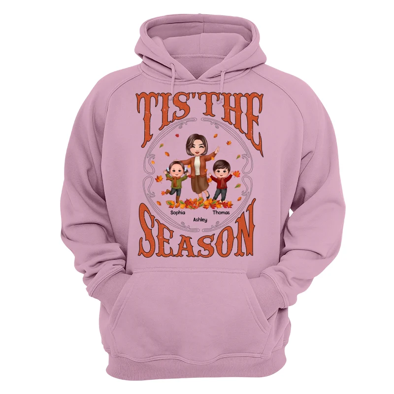 Tis' The Season Happy Grandma & Grandkids Fall Season Personalized Shirt - Image 15