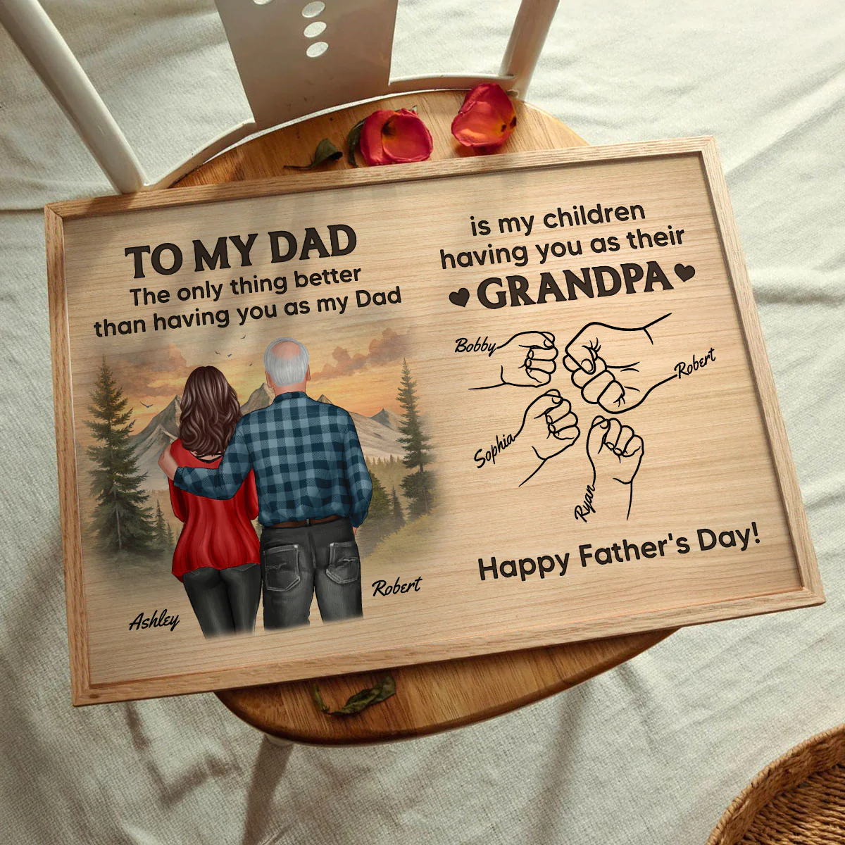 To Dad My Children Having You As Their Grandpa Fist Bumps Personalized Poster, Gift For Dad - Image 4