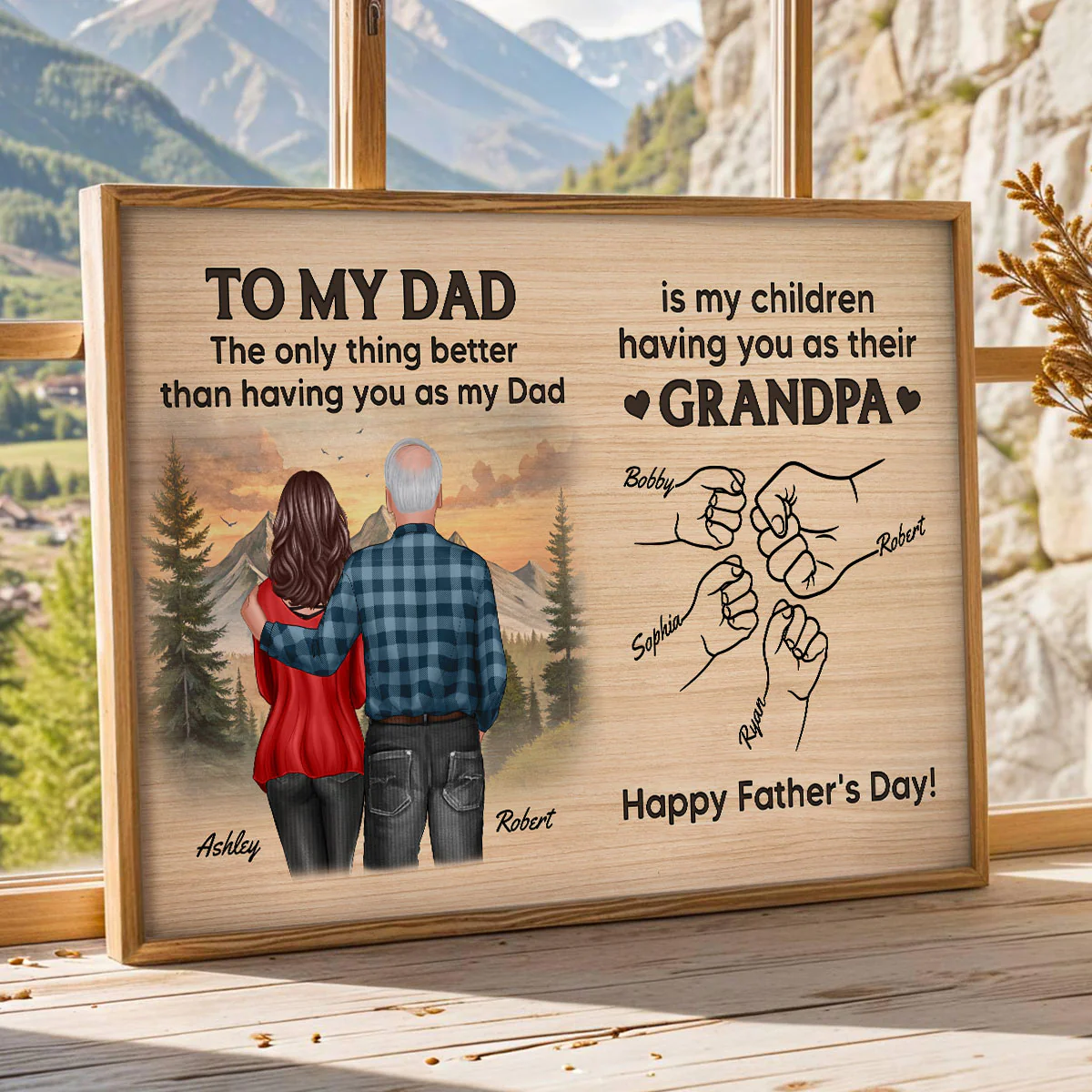To Dad My Children Having You As Their Grandpa Fist Bumps Personalized Poster, Gift For Dad - Image 7
