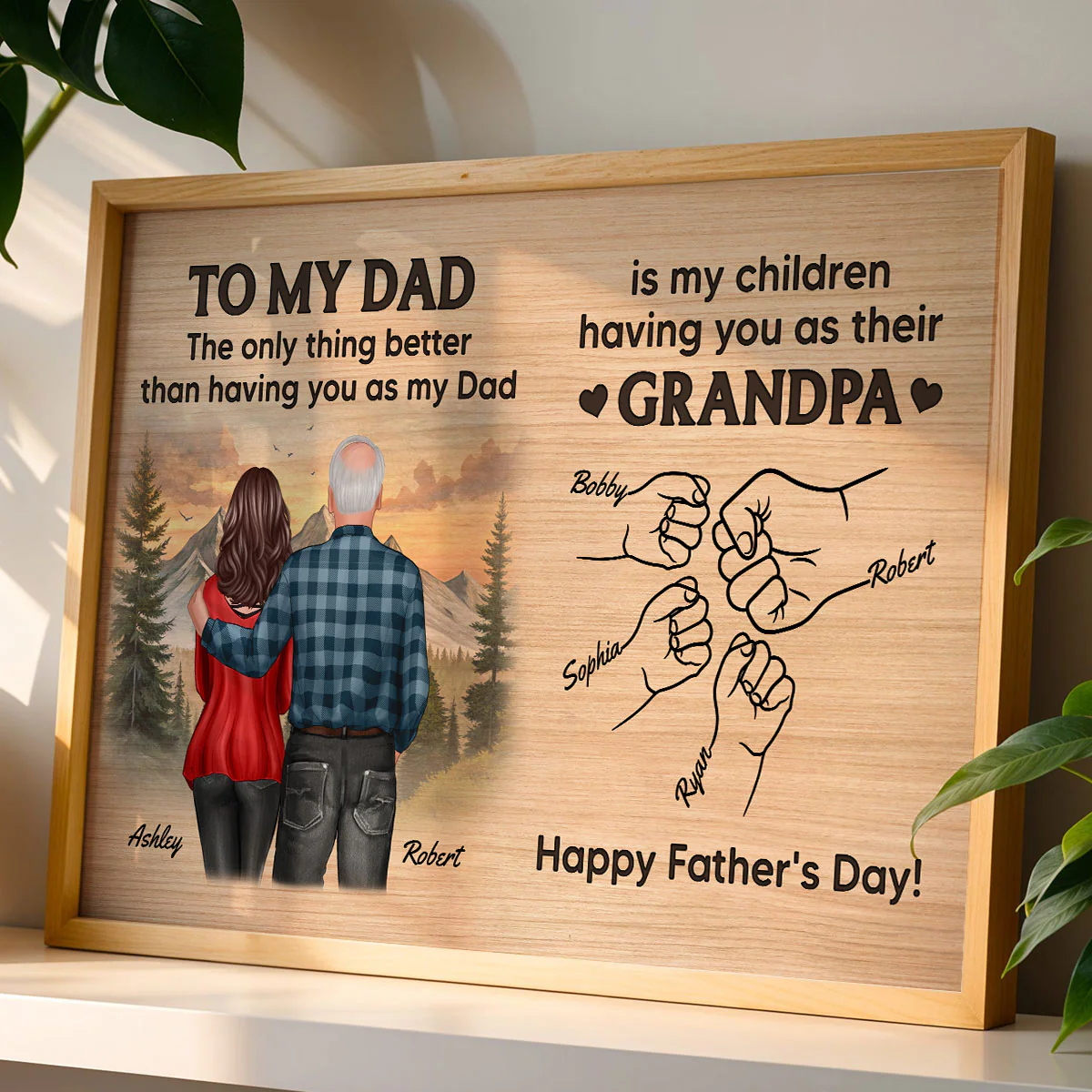 To Dad My Children Having You As Their Grandpa Fist Bumps Personalized Poster, Gift For Dad - Image 8