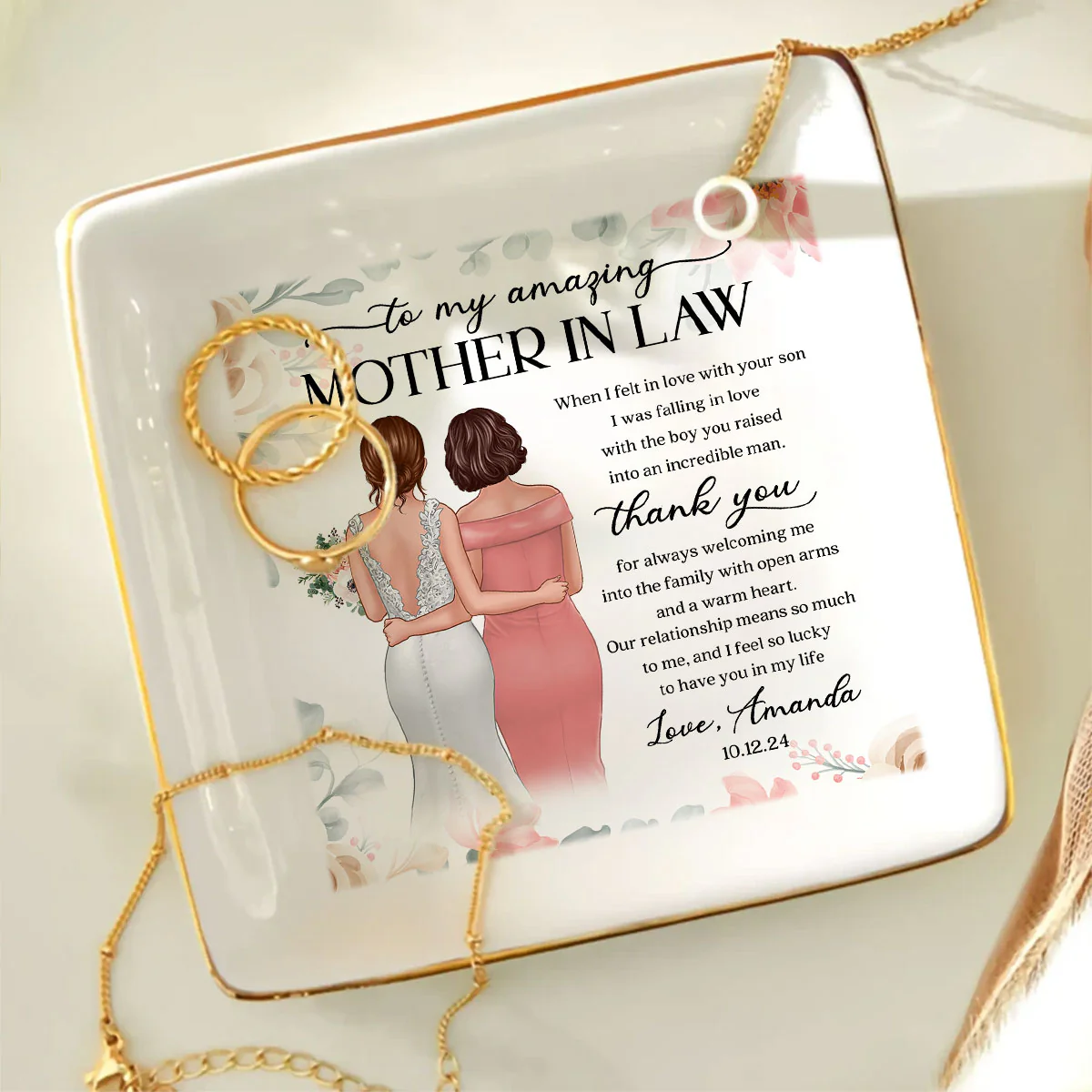 To My Amazing Mother In Law Personalized Jewelry Dish, Unique Wedding Gift, Sentimental Gift For Mother In Law From Bride - Image 7