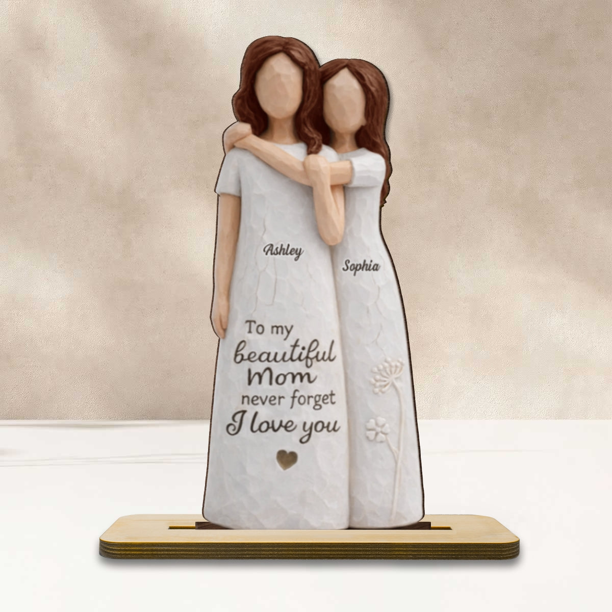 To My Beautiful Mom Never Forget I Love You - Personalized 2-Layered Wooden Plaque - Mother's Day Gift for Mom - Image 11