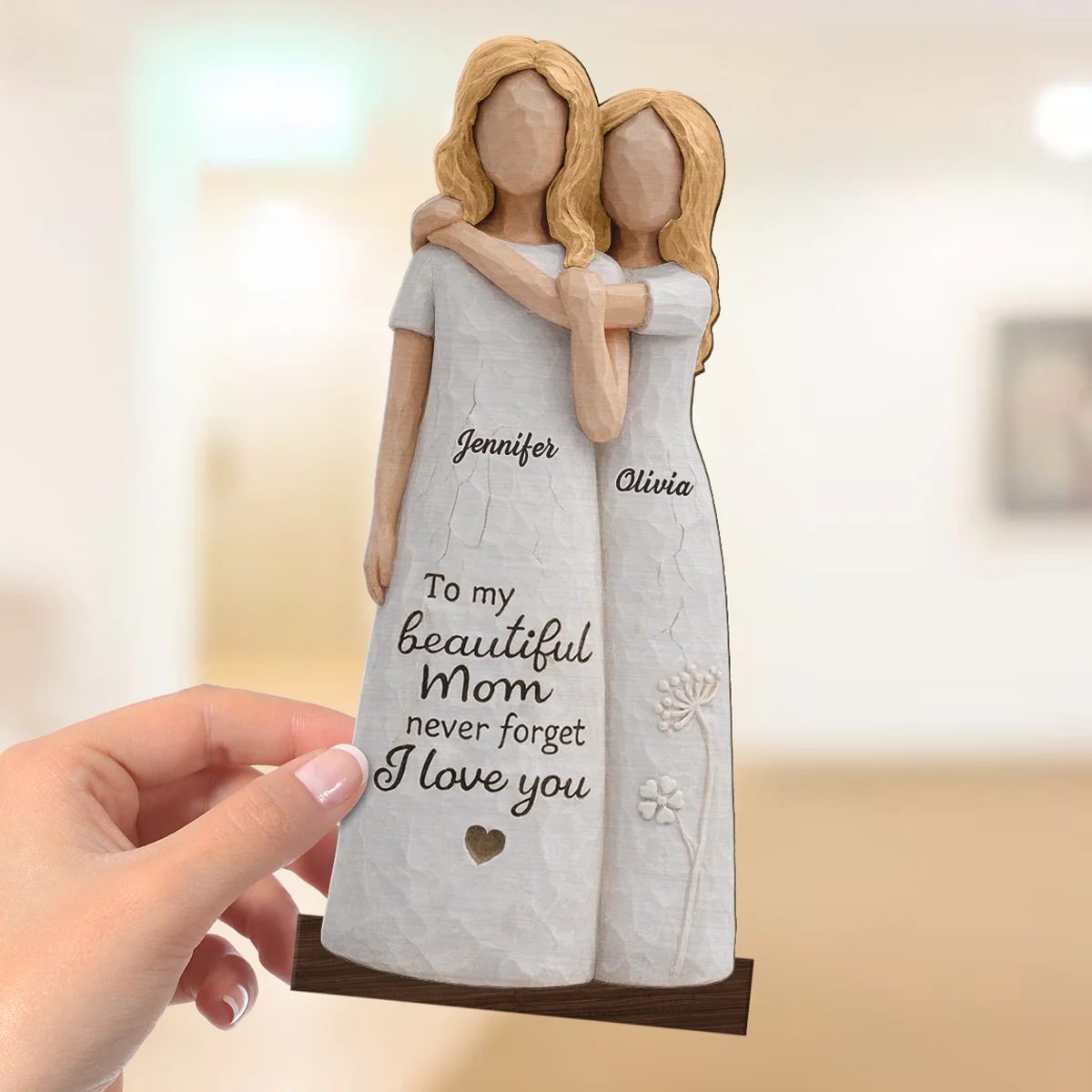 To My Beautiful Mom Never Forget I Love You - Personalized 2-Layered Wooden Plaque - Mother's Day Gift for Mom - Image 3